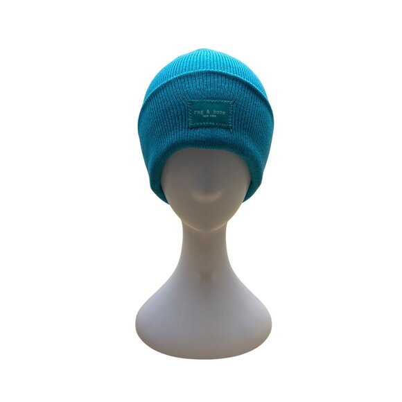 Rag & Bone New York Aqua Blue Knit Beanie Hat One Size - New - Picture 2 of 12